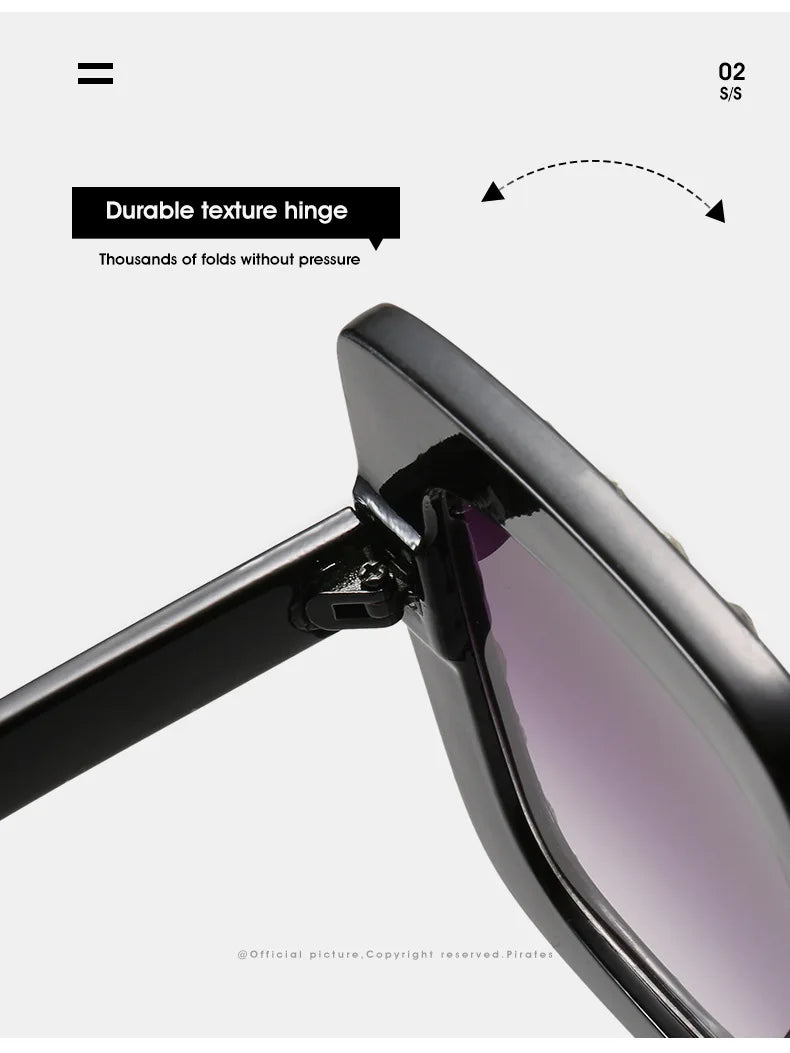 Oversized Square Rhinestone Diamond Women's UV400 Sunglasses