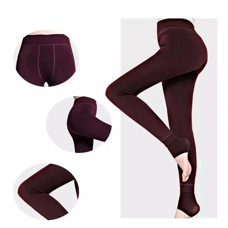 High Waist Thick Velvet Lined Plus Size Leggings to 5X