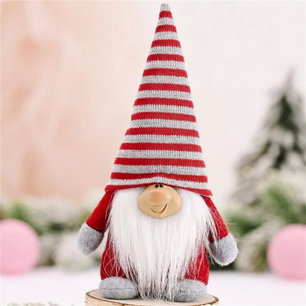 Christmas Santa Doll Knitted Fabric Tree Hanging Ornament Dwarf Elf Gnome