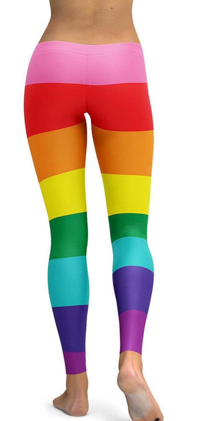 Rainbow Striped 3D Printed Leggings