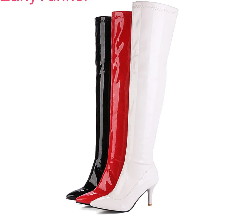 Glossy Thigh High Women's Boots