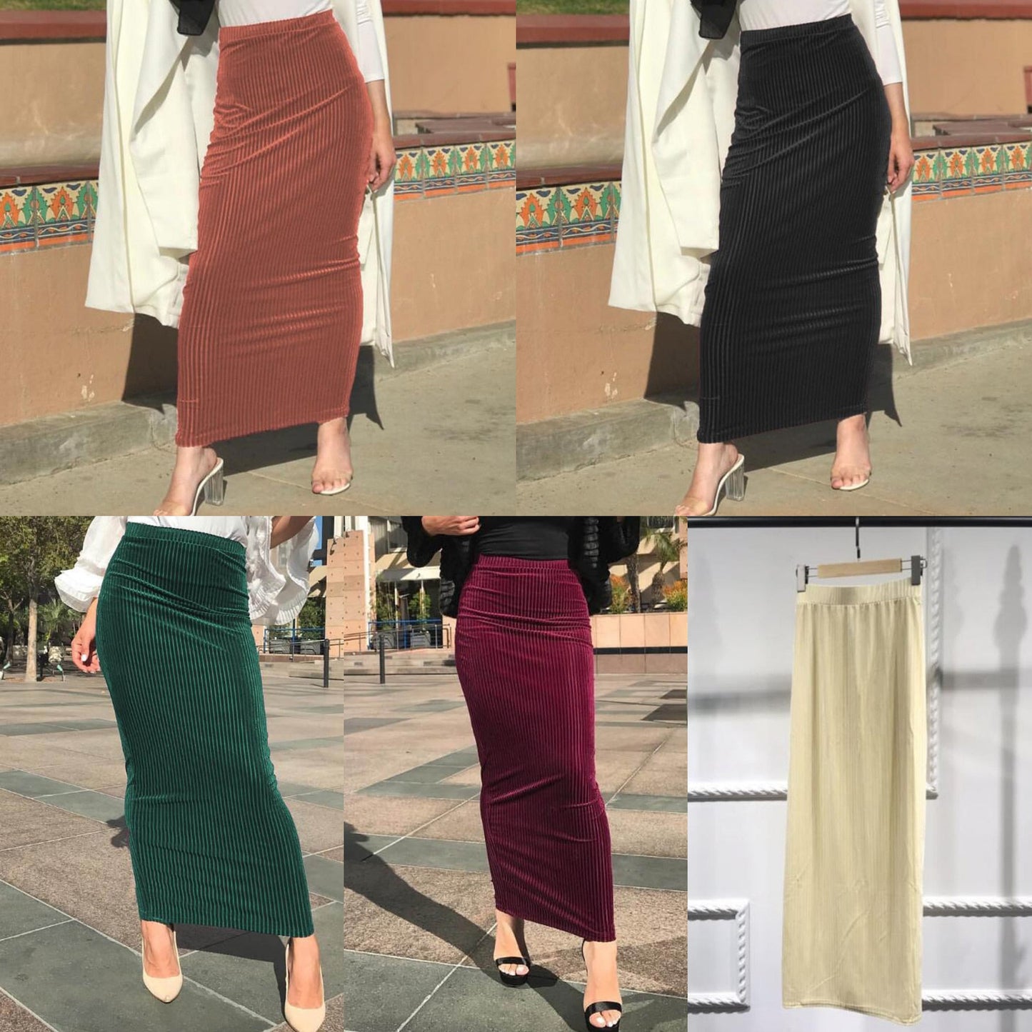 Bodycon Ankle-Length Pencil Maxi Skirt