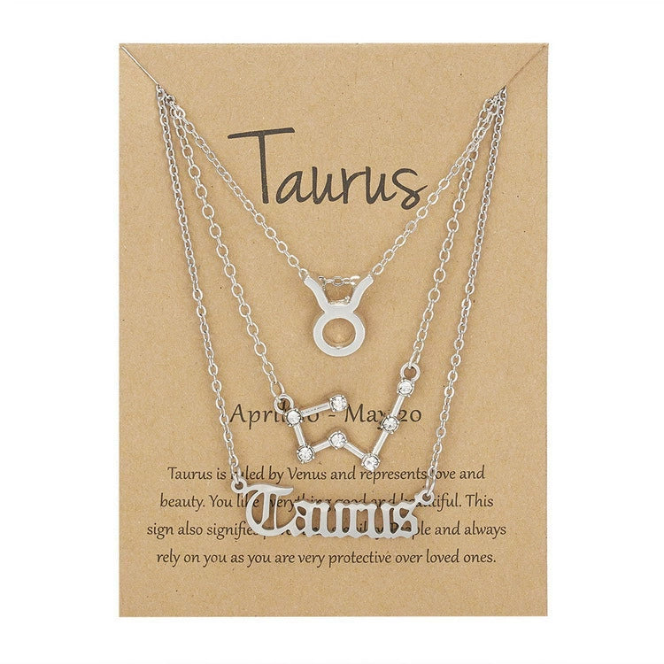 Zodiac Sign Necklace 3-Piece Set