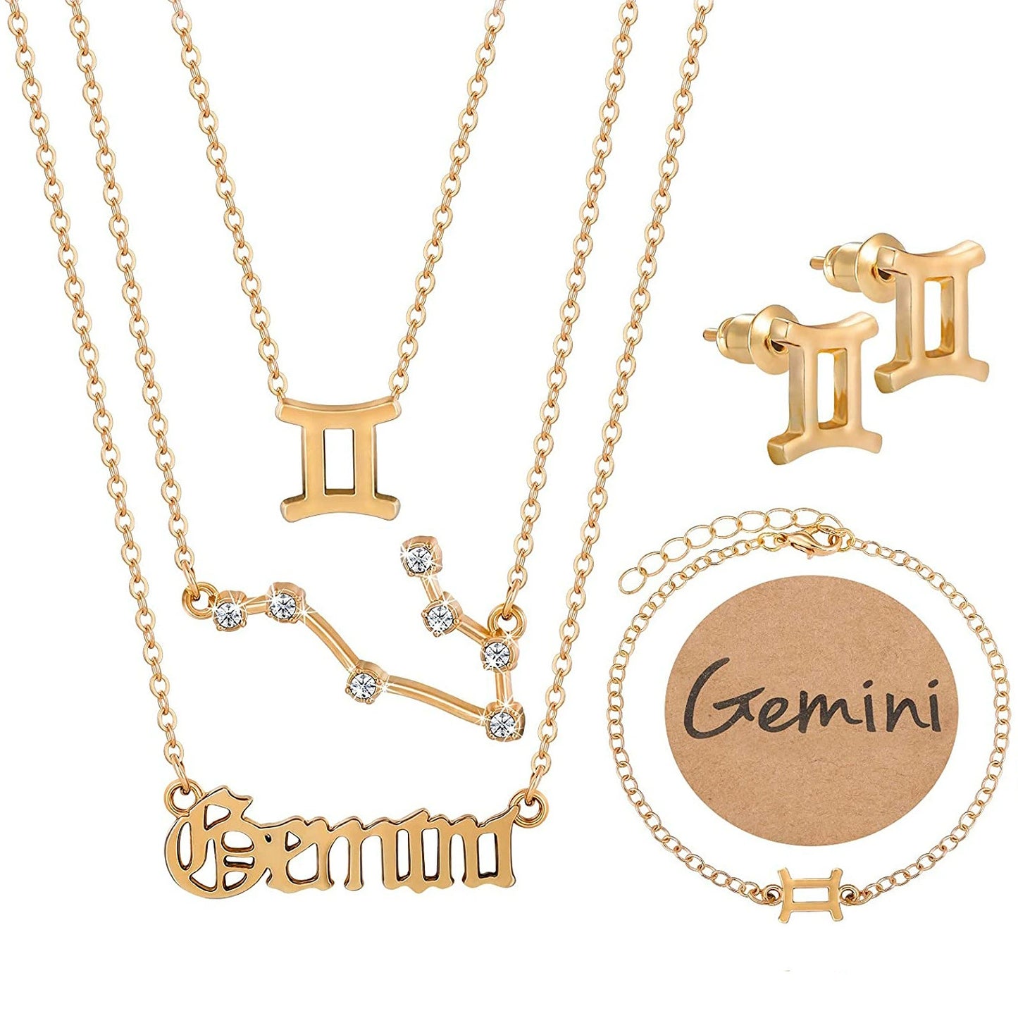 Zodiac Sign Necklace 3-Piece Set