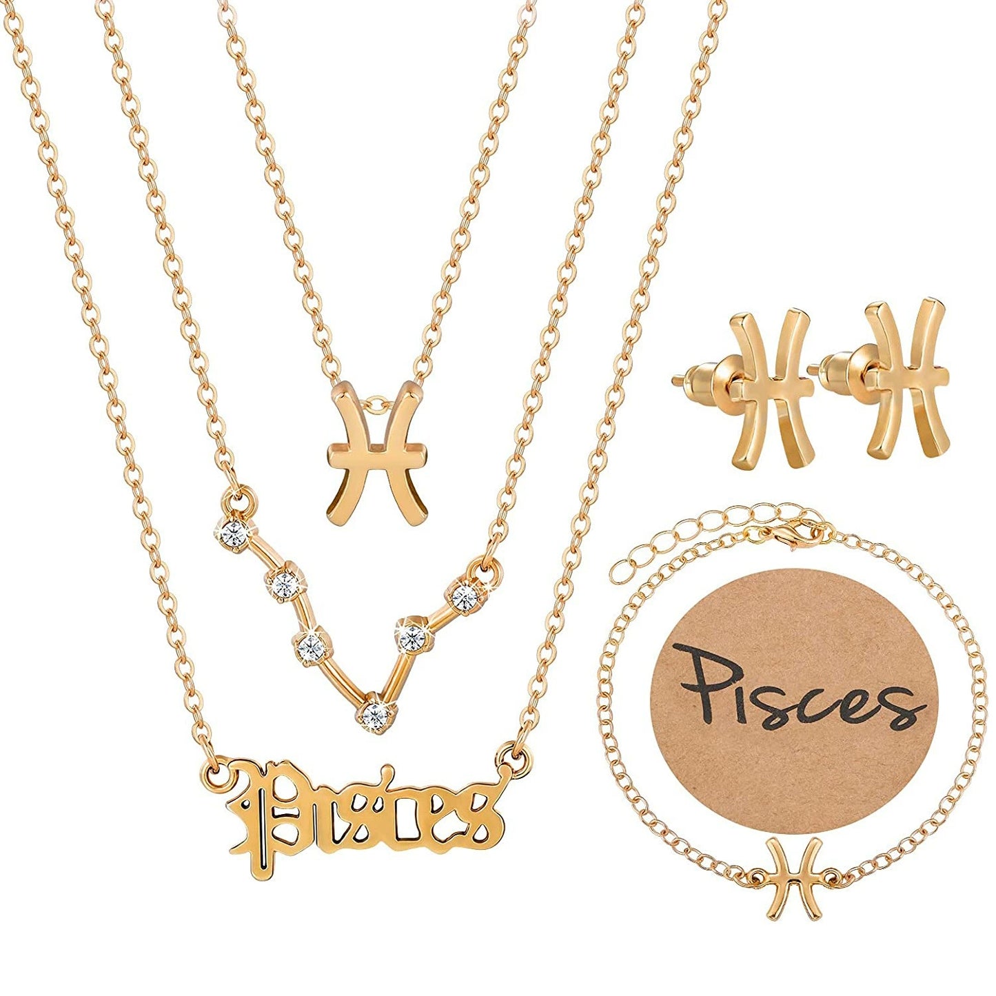 Zodiac Sign Necklace 3-Piece Set