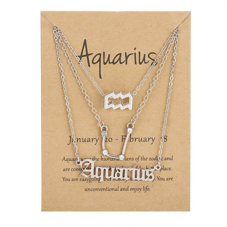 Zodiac Sign Necklace 3-Piece Set