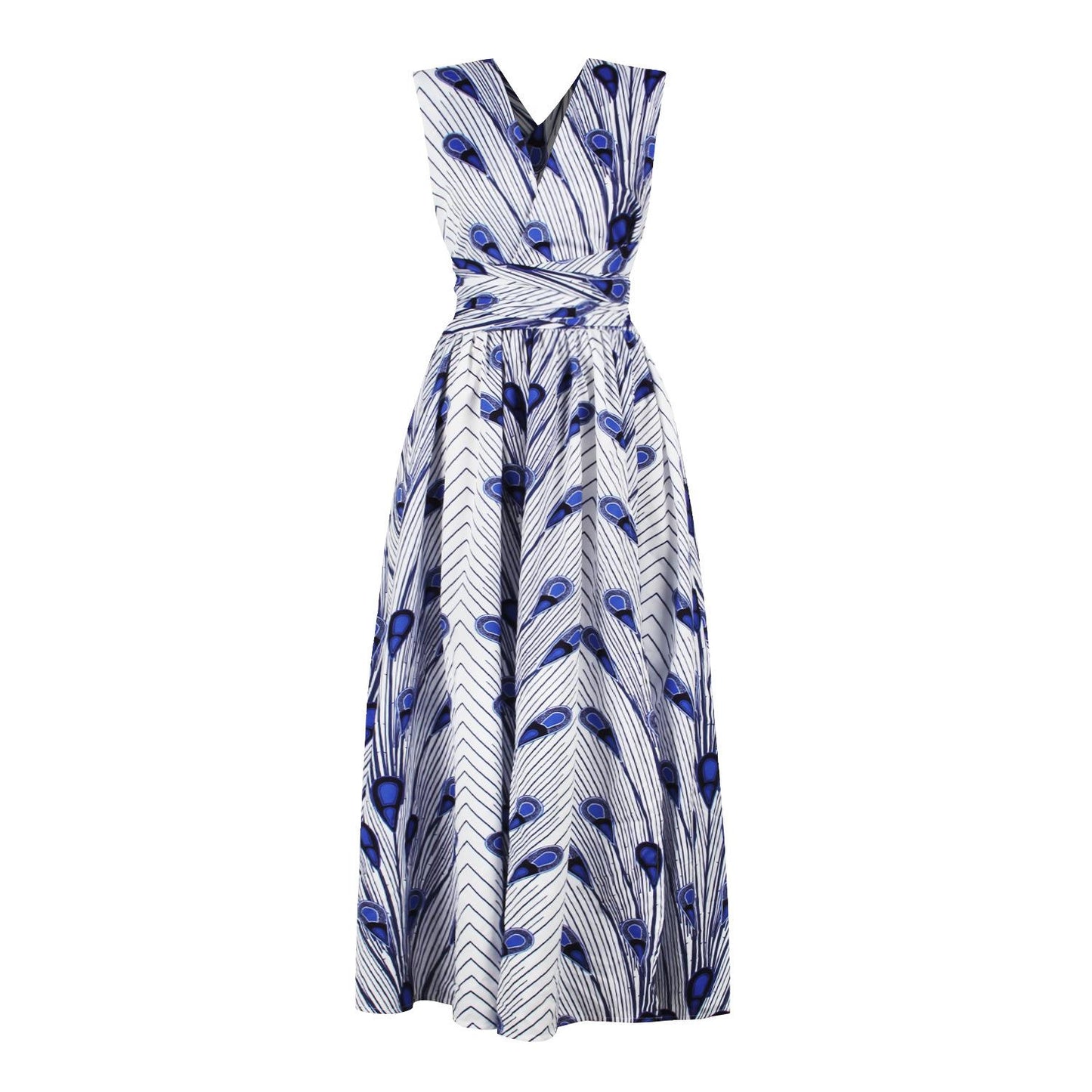 African Print Side Split Swing Maxi Wrap Dress