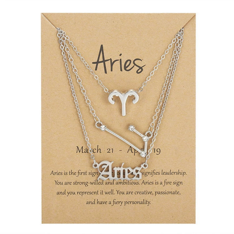 Zodiac Sign Necklace 3-Piece Set