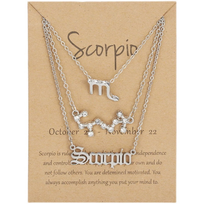 Zodiac Sign Necklace 3-Piece Set