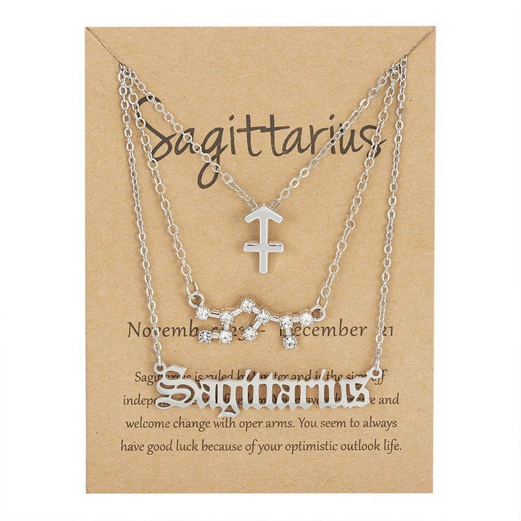 Zodiac Sign Necklace 3-Piece Set