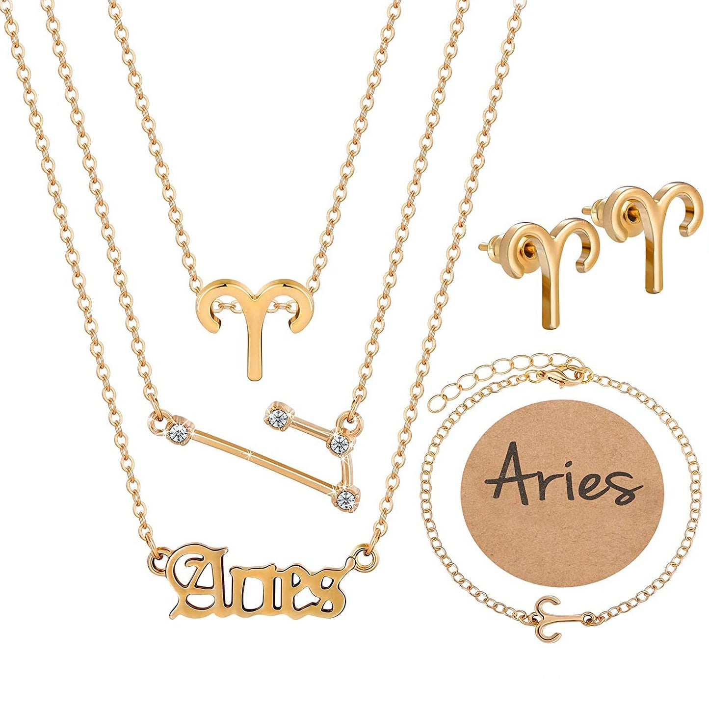 Zodiac Sign Necklace 3-Piece Set