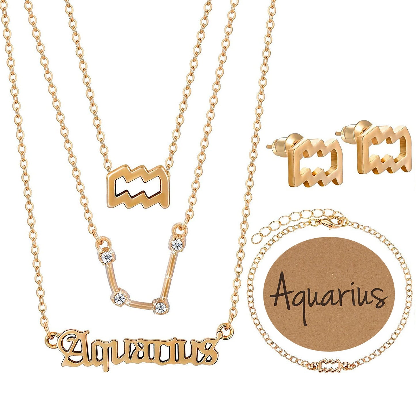 Zodiac Sign Necklace 3-Piece Set