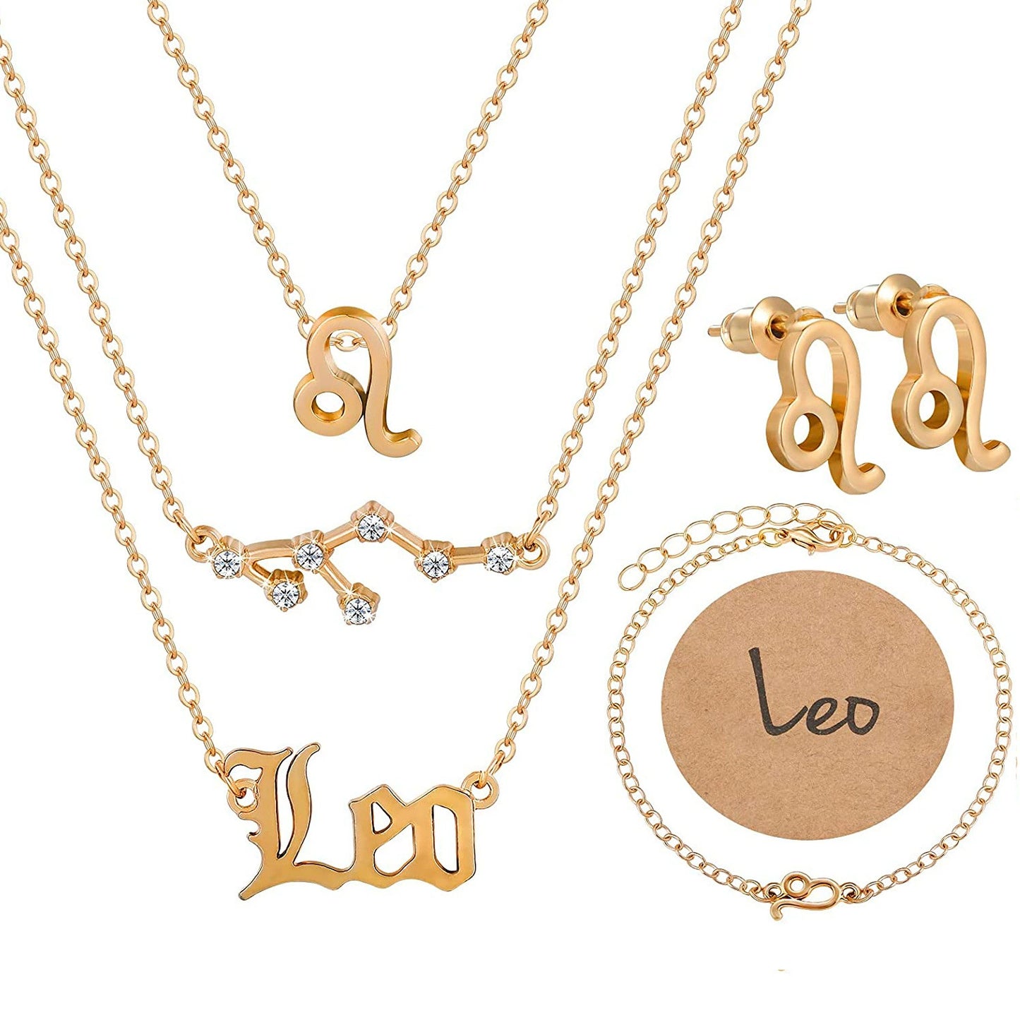 Zodiac Sign Necklace 3-Piece Set