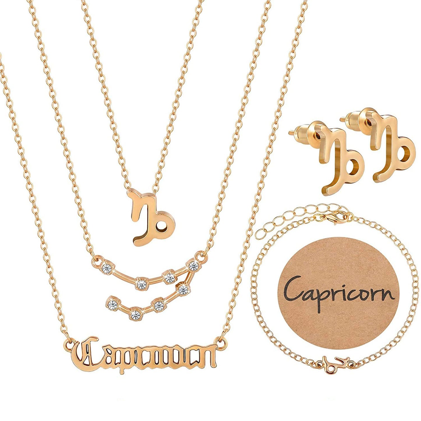 Zodiac Sign Necklace 3-Piece Set