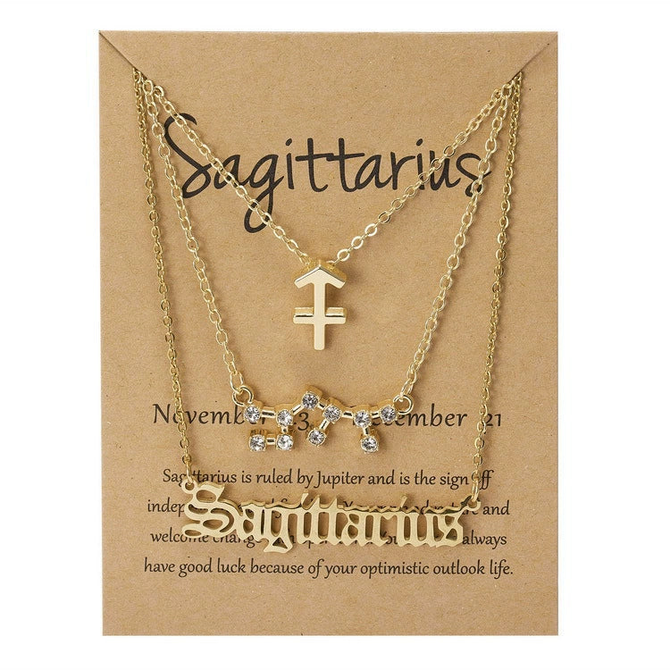 Zodiac Sign Necklace 3-Piece Set