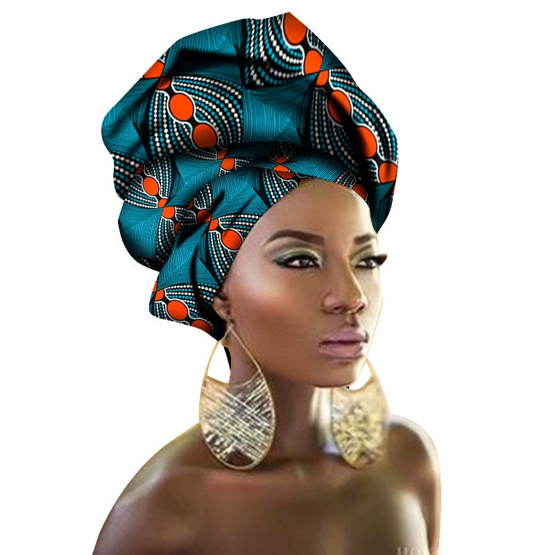 African Decorative Batik Print Headscarf Wrap