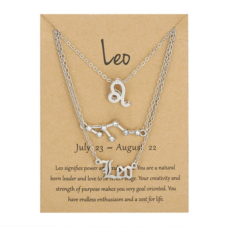 Zodiac Sign Necklace 3-Piece Set