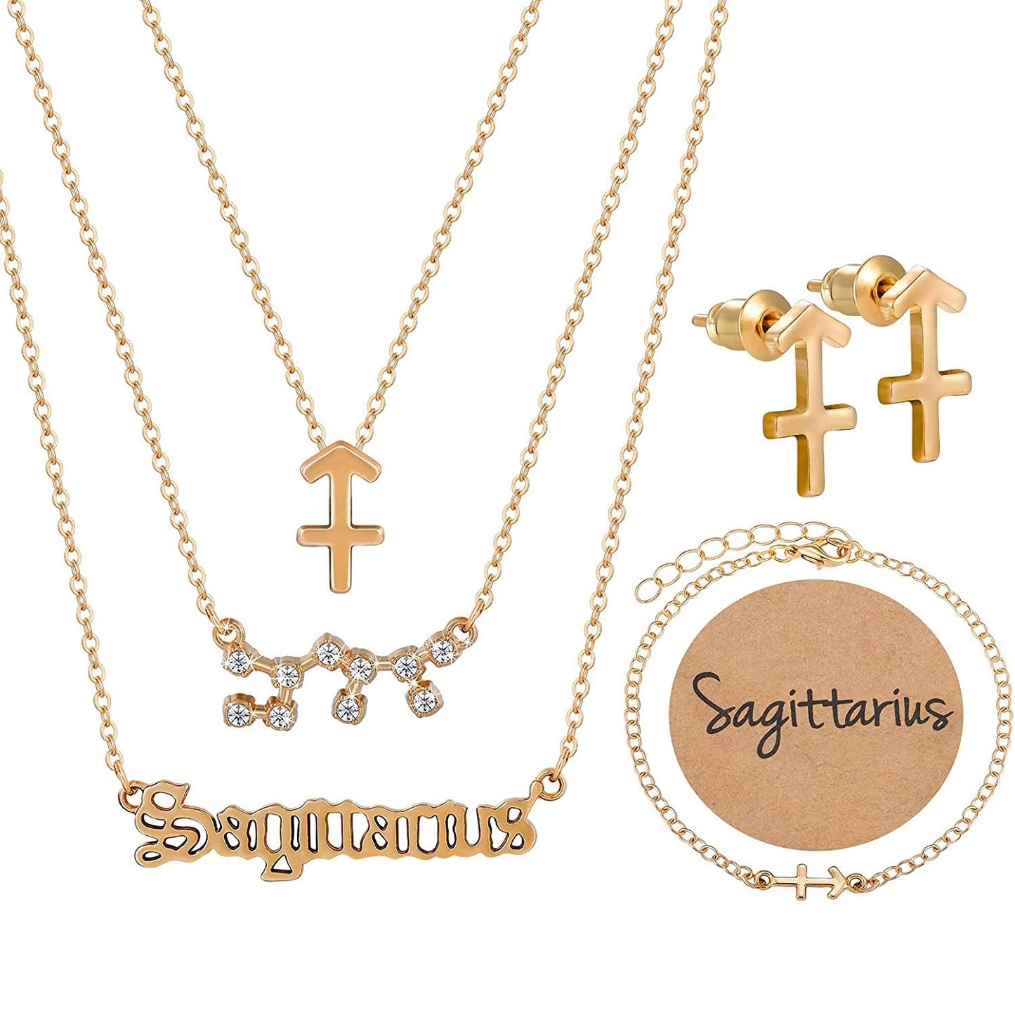 Zodiac Sign Necklace 3-Piece Set