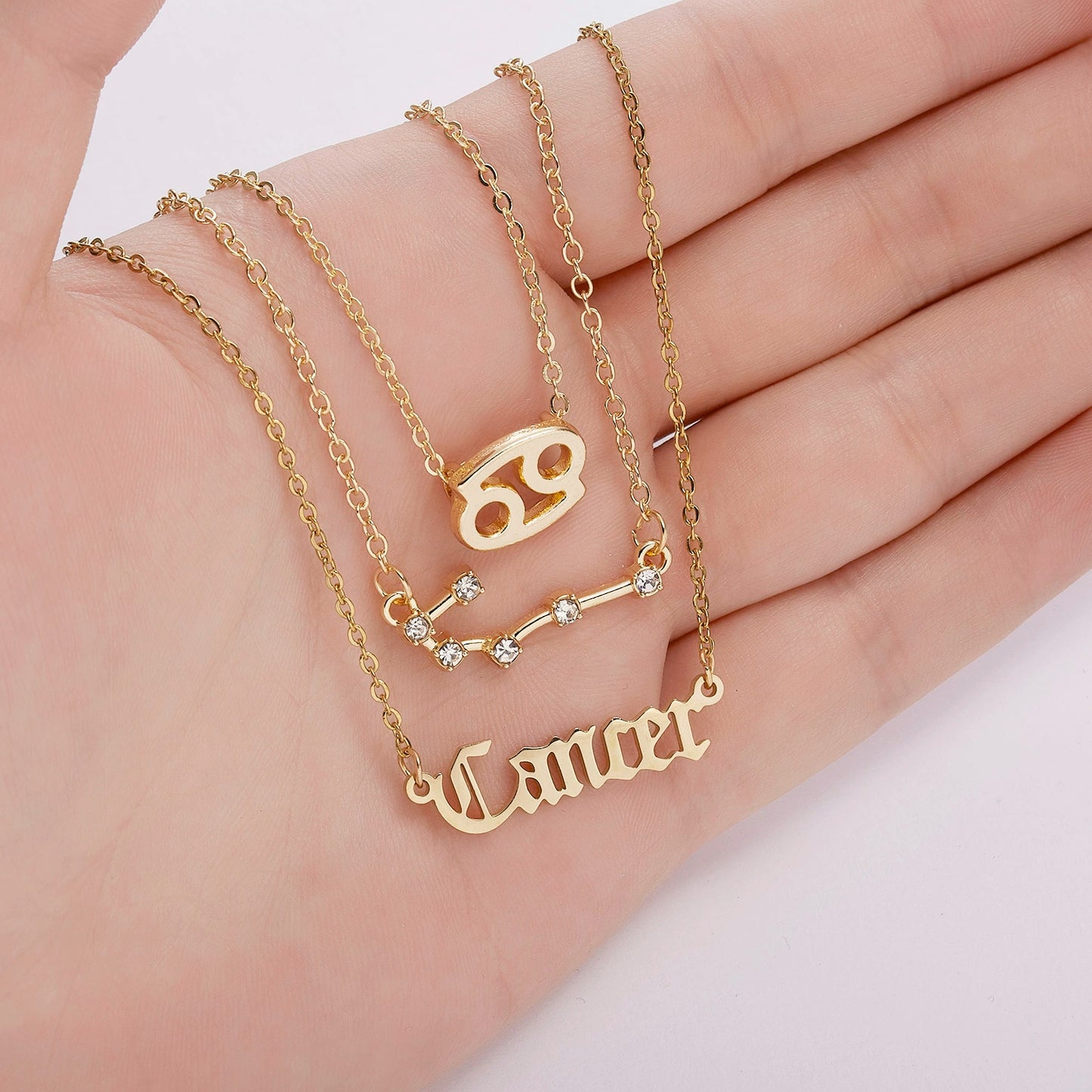 Zodiac Sign Necklace 3-Piece Set