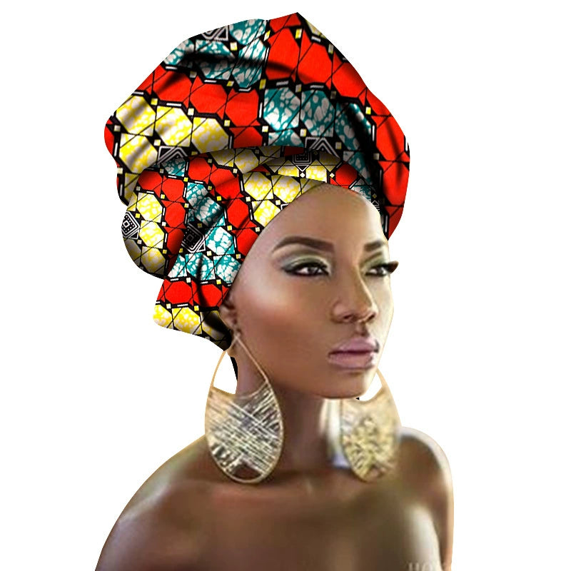 African Decorative Batik Print Headscarf Wrap