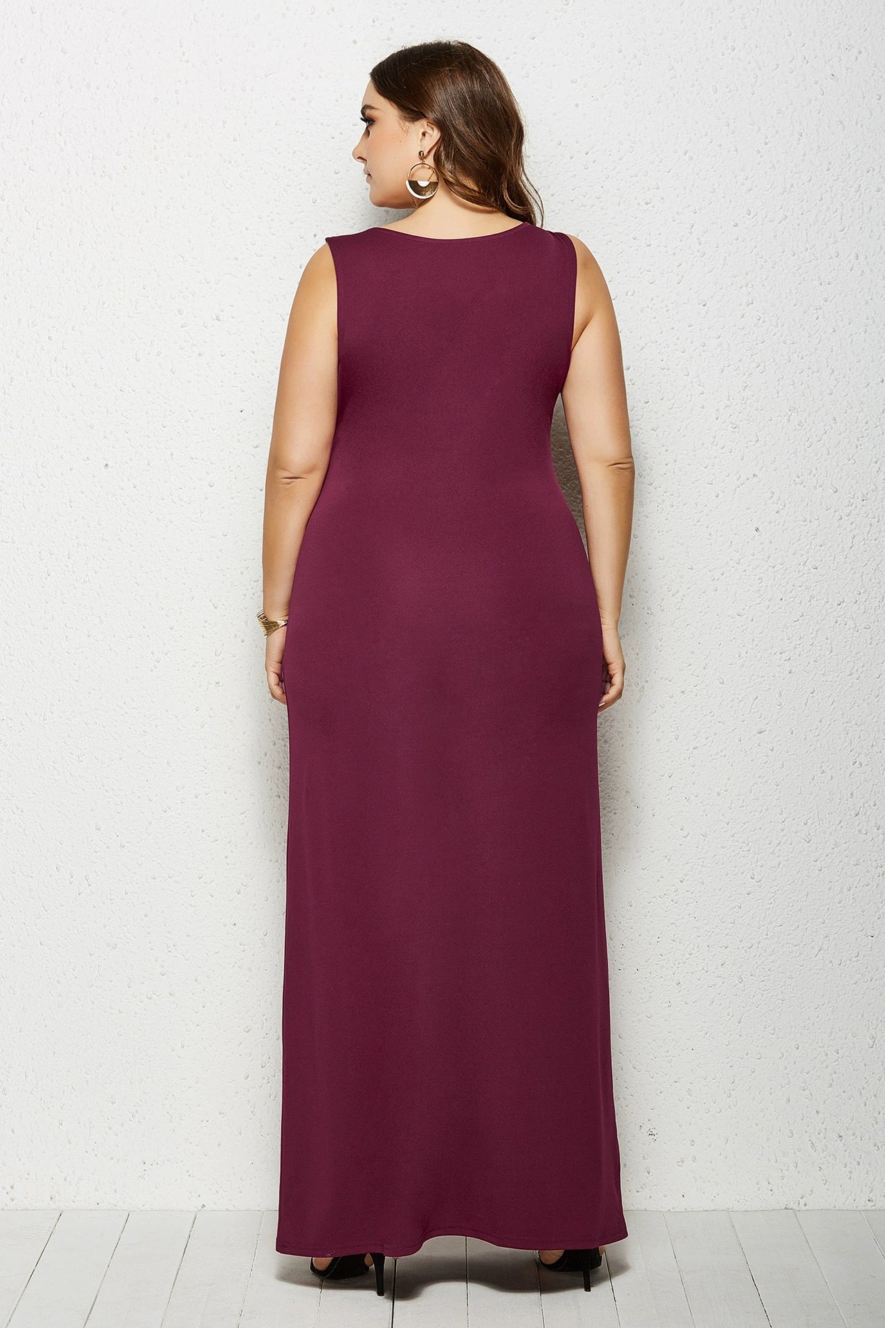 Sheath Basic Solid Maxi Dress