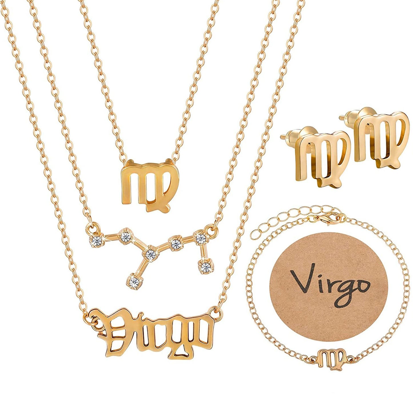 Zodiac Sign Necklace 3-Piece Set