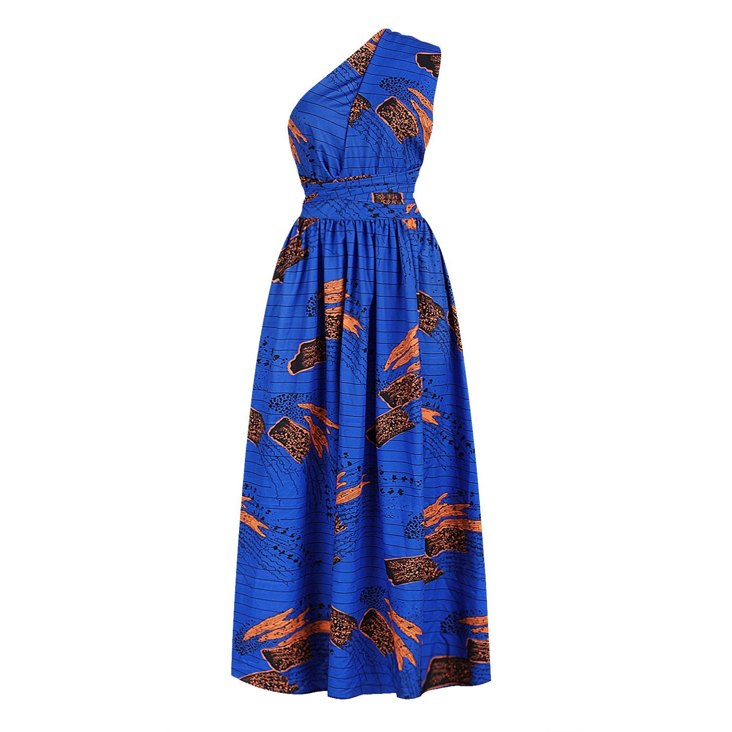 African Print Side Split Swing Maxi Wrap Dress