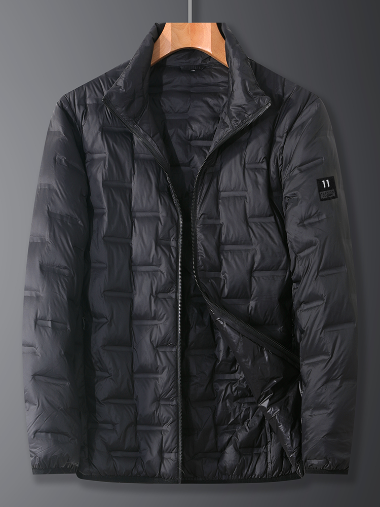 Men's Waffle Pattern Puffer Duck Down Jacket