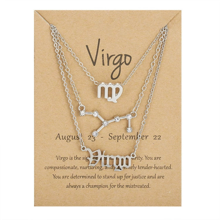 Zodiac Sign Necklace 3-Piece Set