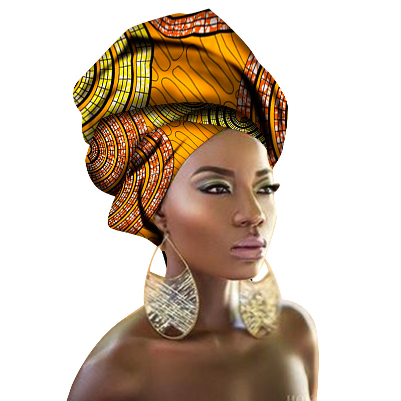 African Decorative Batik Print Headscarf Wrap