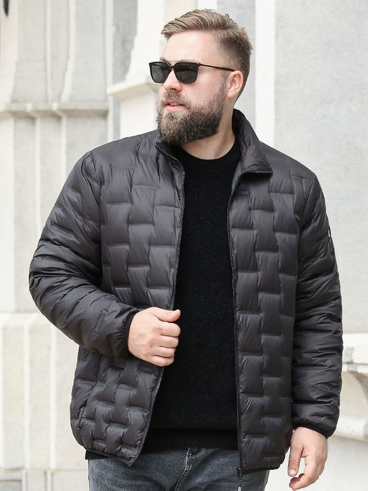 Men's Waffle Pattern Puffer Duck Down Jacket