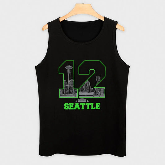 12th Man Men's Seattle Seahawks Football Gym Fitness Tank Top