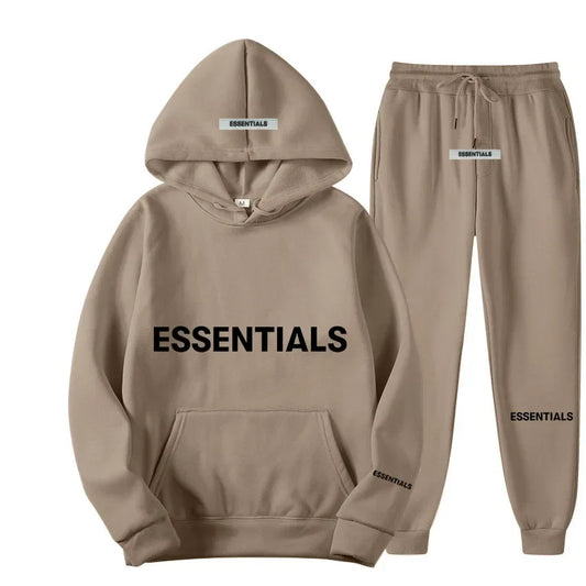 "ESSENTIALS"Men's & Women's Sweatshirt Letter Printed Hoodie + Sweatpants Tracksuits