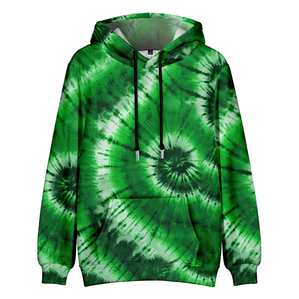Men's Gradient Tie Dye Streetwear Pocket Oversized Pullover Hoodie Sweatshirt