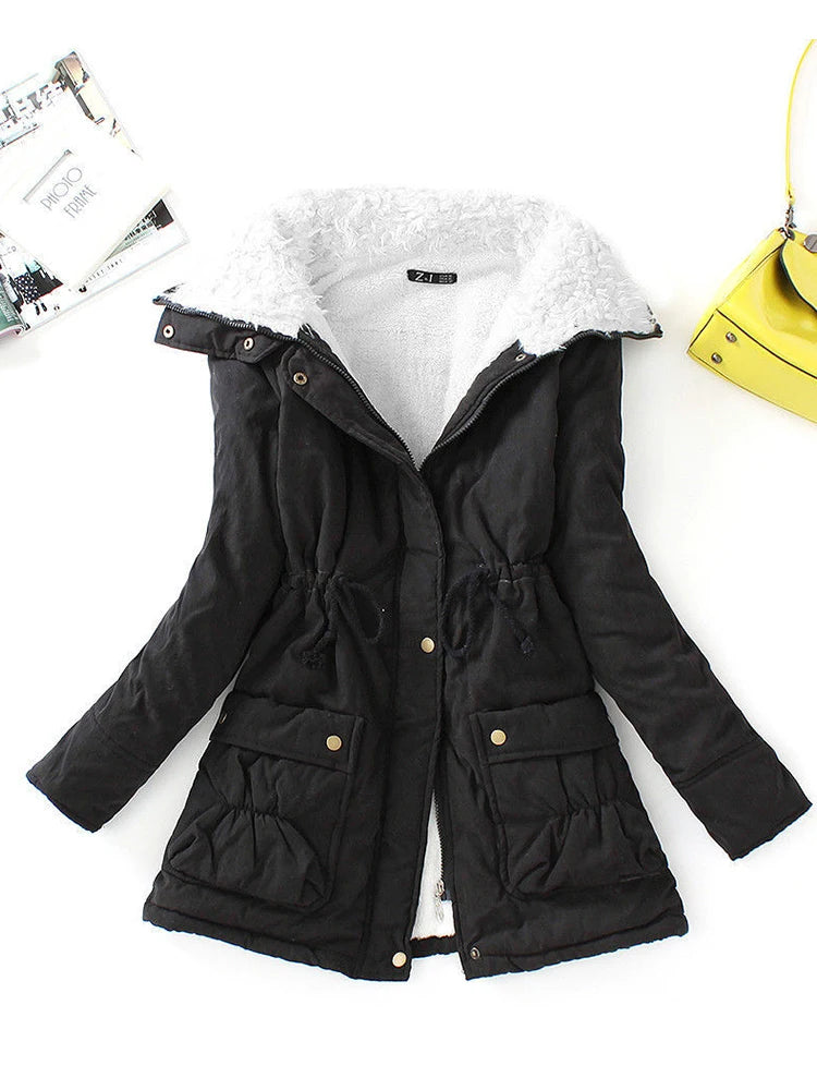 Women's Slim Cotton Padded Winter Zipper Coat