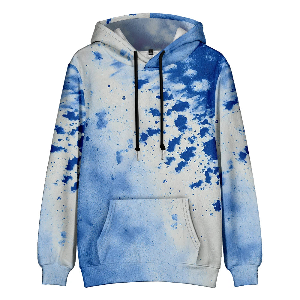 Men's Gradient Tie Dye Streetwear Pocket Oversized Pullover Hoodie Sweatshirt