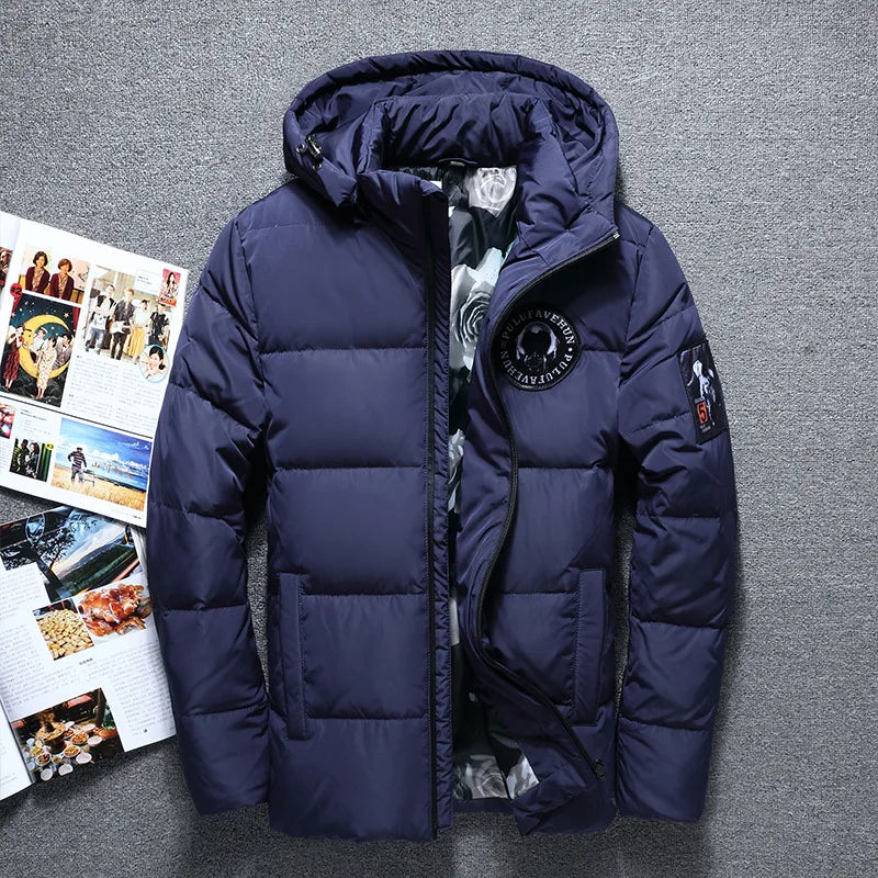 Men's Padded Duck Down Hooded Puffer Jacket