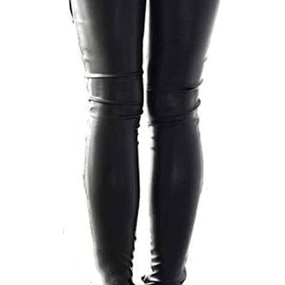 Faux Leather Women's Punk Rock Pencil Pants