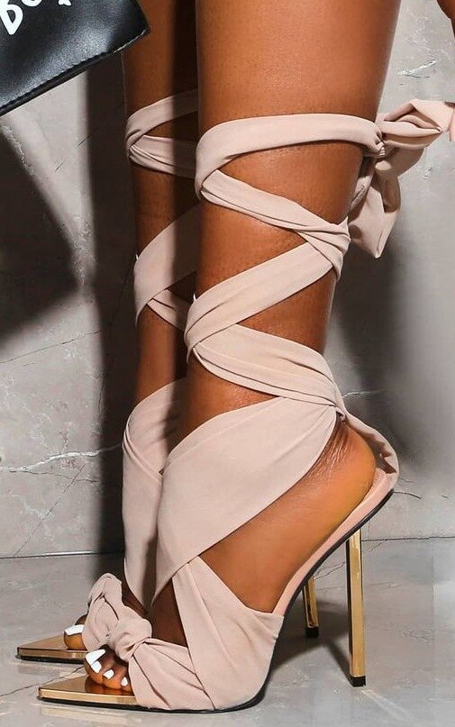 Lace Up Crisscross Stiletto Sandals