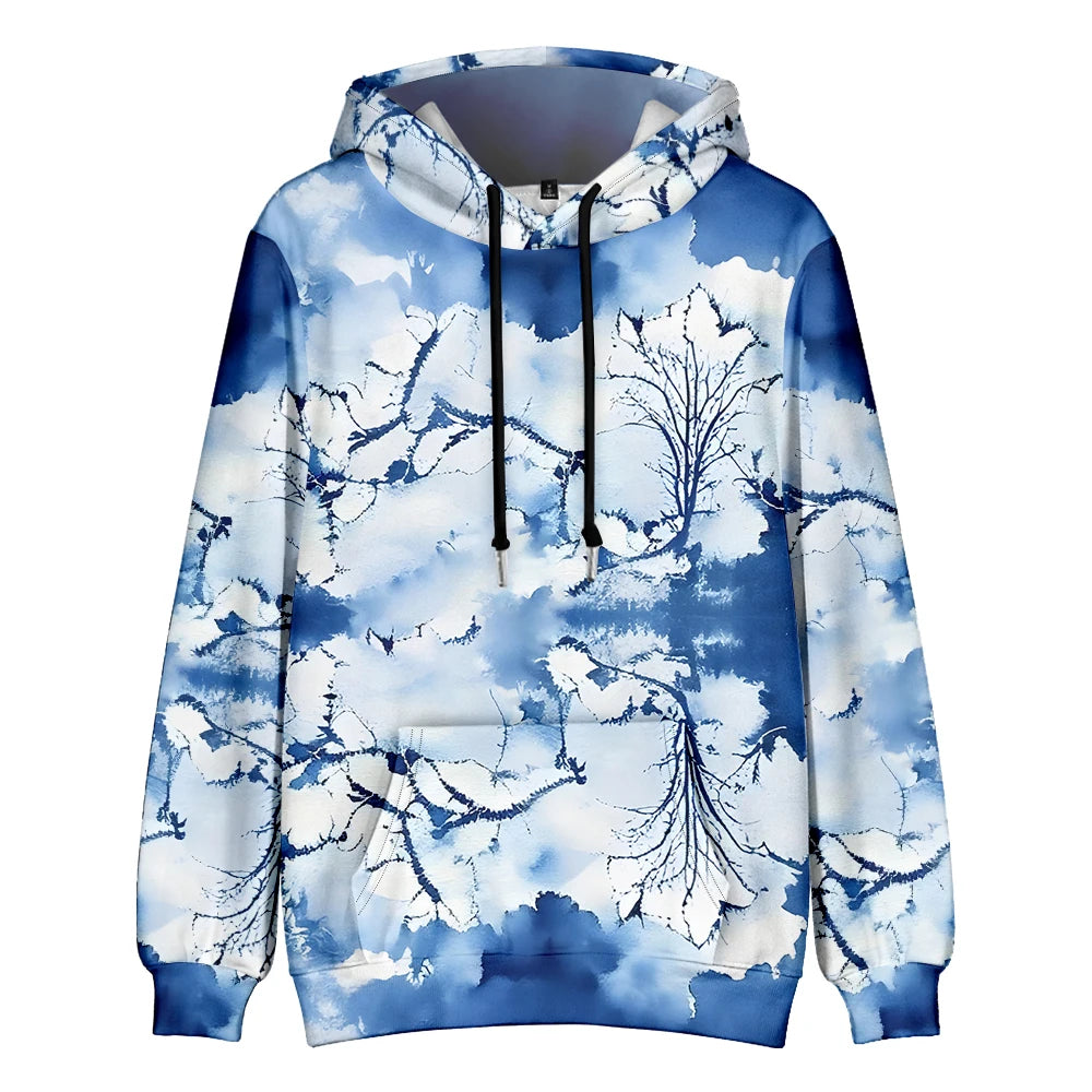Men's Gradient Tie Dye Streetwear Pocket Oversized Pullover Hoodie Sweatshirt