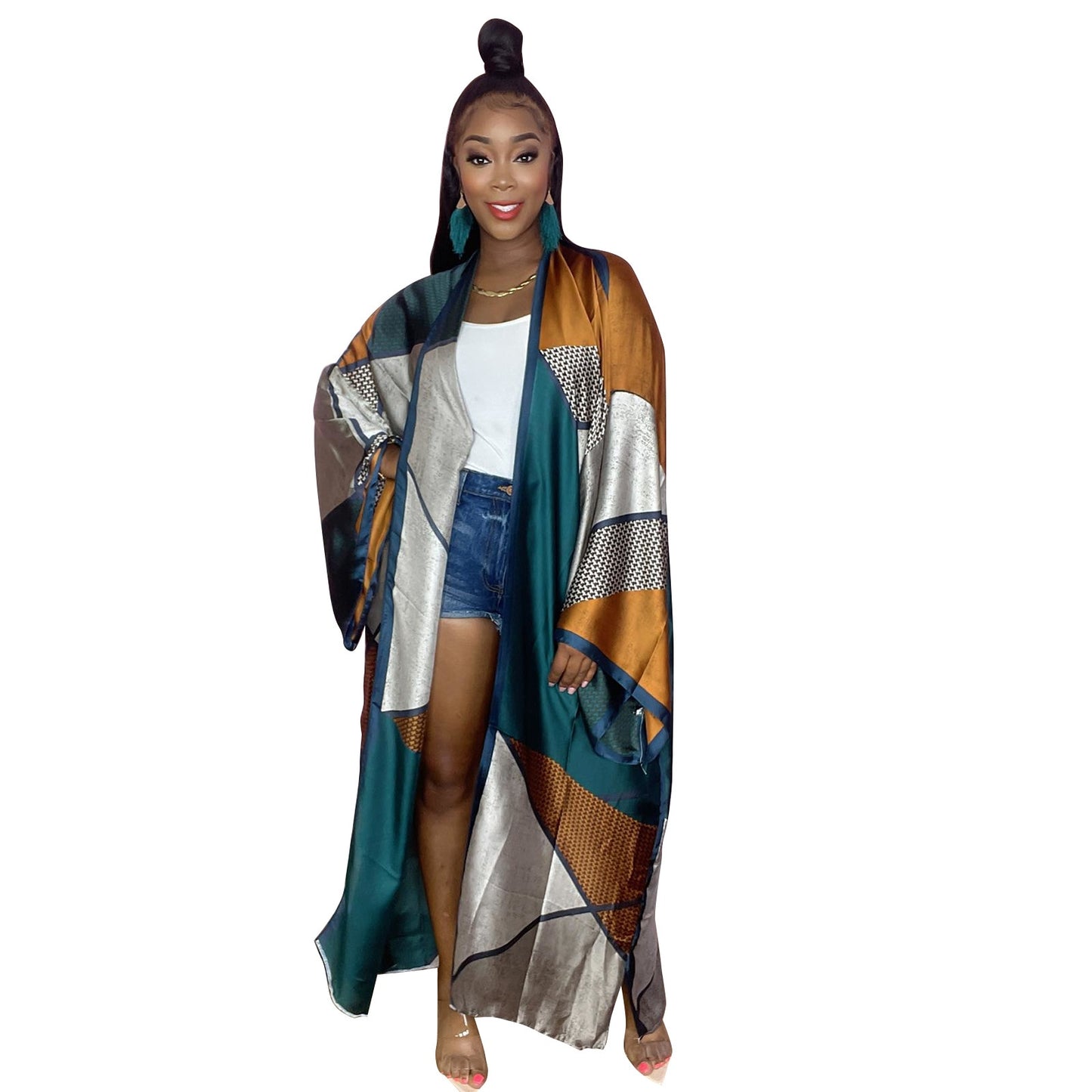 Japanese Kimono Cardigan Maxi Robe