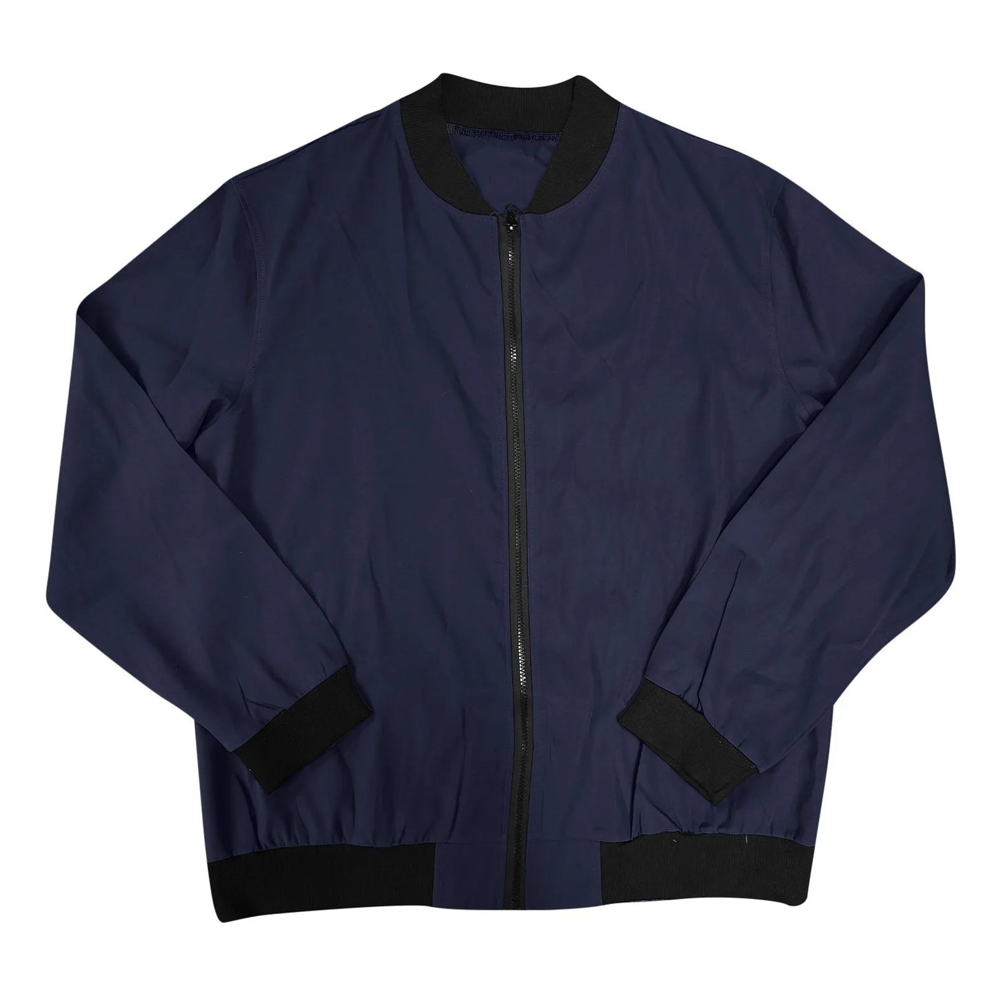 Mandarin Collar Women's Zipper Cargo Pocket Sleeve Design Bomber Jacket