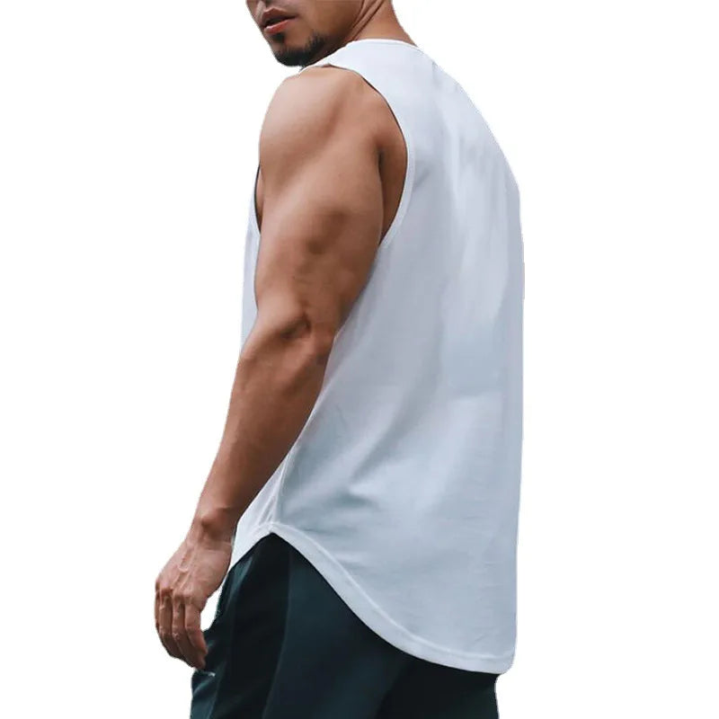 Men's Gym Fitness Workout O-Neck Sleeveless Quick-Dry Loose Muscle Shirt Tank Top