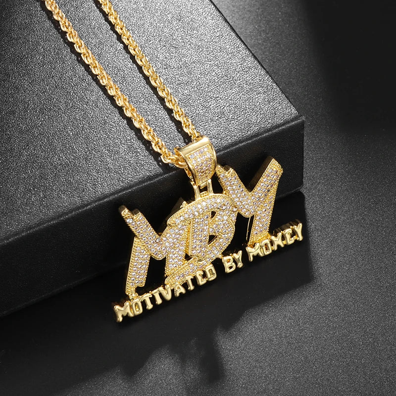 "TRAP" Ice-Out Hip-Hop Pendant Chain Necklace