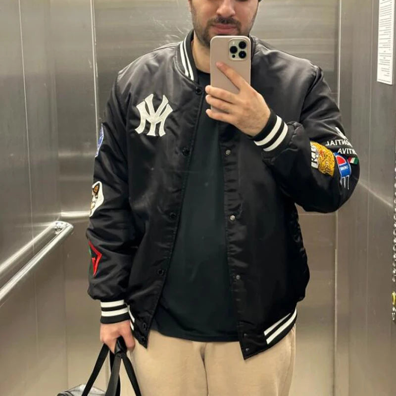 Men's MLB New York Yankees Embroidered Streetwear Baseball Bomber Jacket