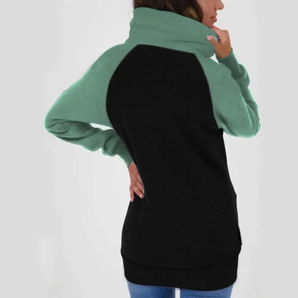 Colorblock Drawstring Thermal Patchwork Women's Zipper Fleece Hoodie Jacket to 3X Plus Size