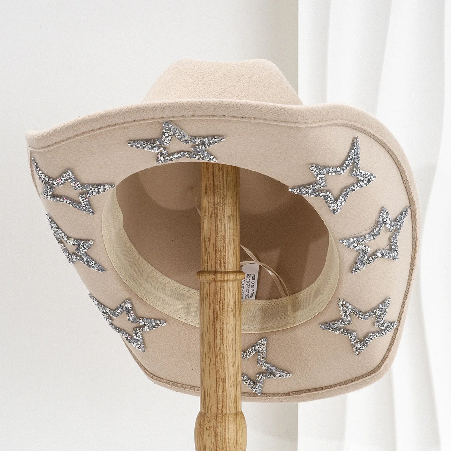 Wide Brim Rhinestone Star Western Fedora Cowgirl Hat