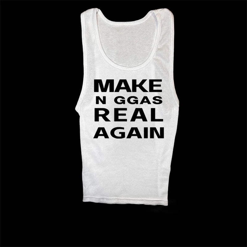 "Make N*ggas Real Again" Women's Short Sleeve T-Shirt, Crop Top or Tank Top