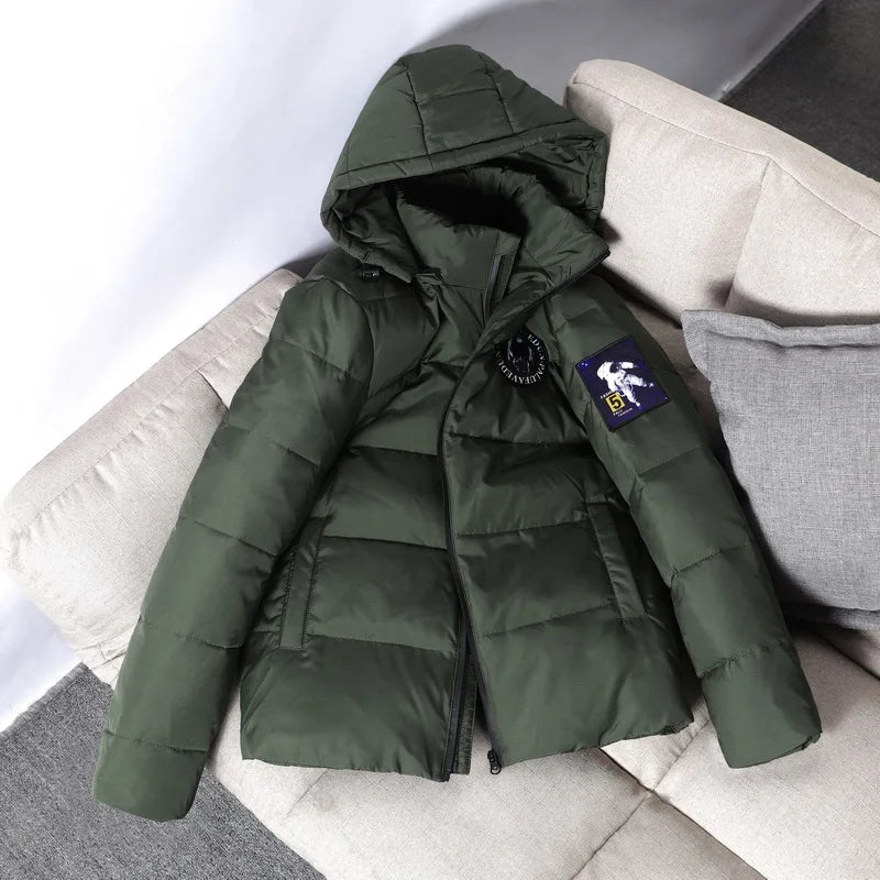 Men's Padded Duck Down Hooded Puffer Jacket