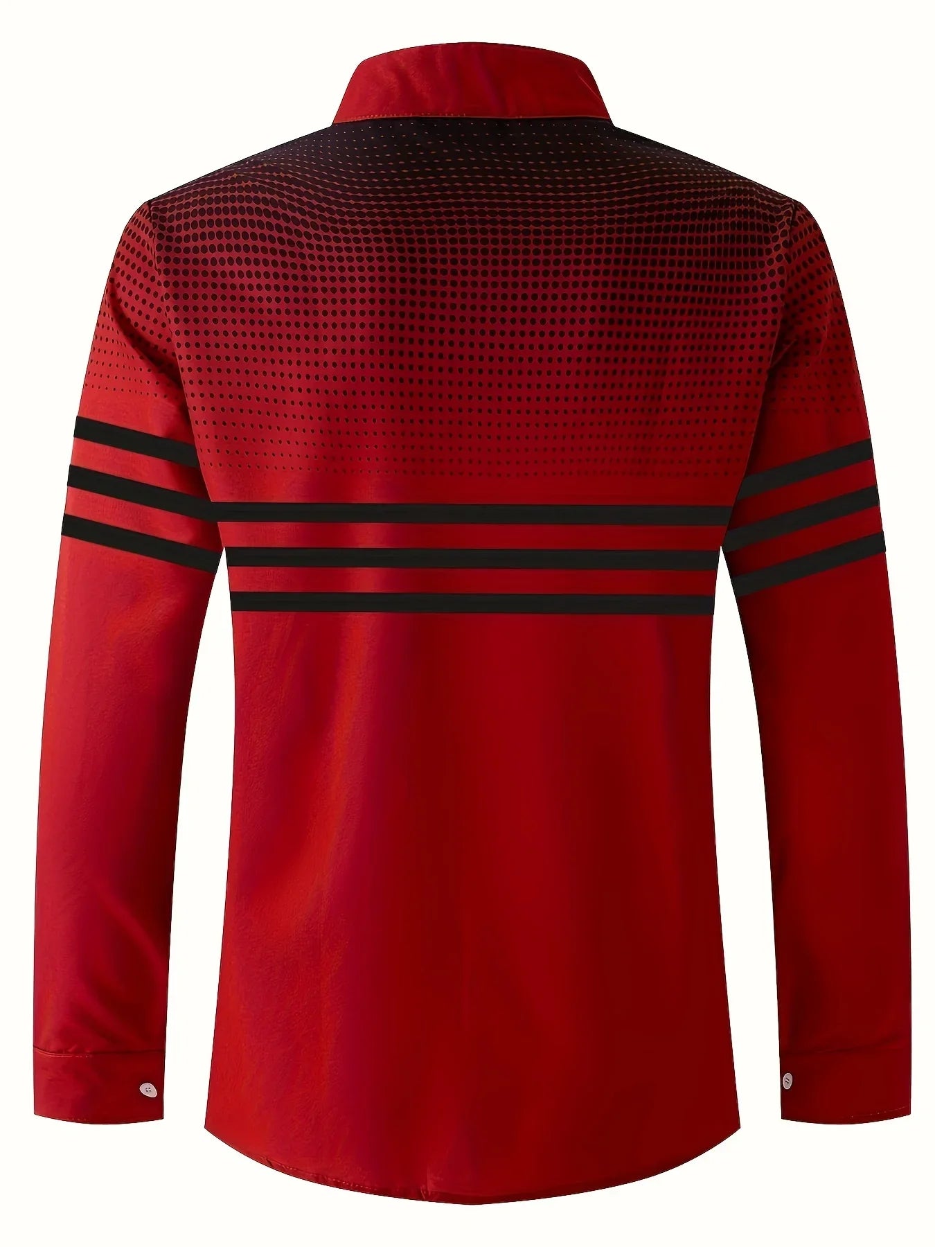 Men's Striped Polka Dot Print Button-Up Long Sleeve Turn-Down Collar Dress Shirts to 6X Big & Tall